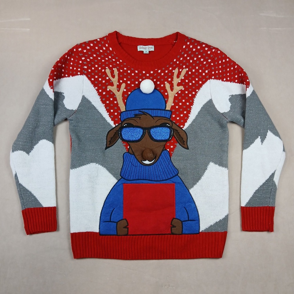 Ugly Xmas Sweater Medium‎ Pullover Christmas Reindeer